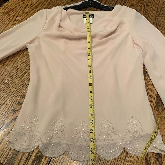 Night Way beaded long sleeve cream top - Picture 9 of 12